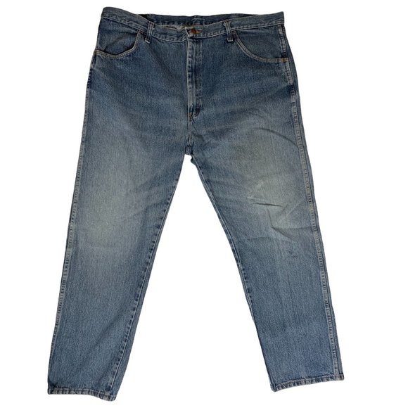 RUSTLER Mens Jeans Blue Straight Leg High-Rise W42xL32 Tough Strong Denim - Picture 1 of 12